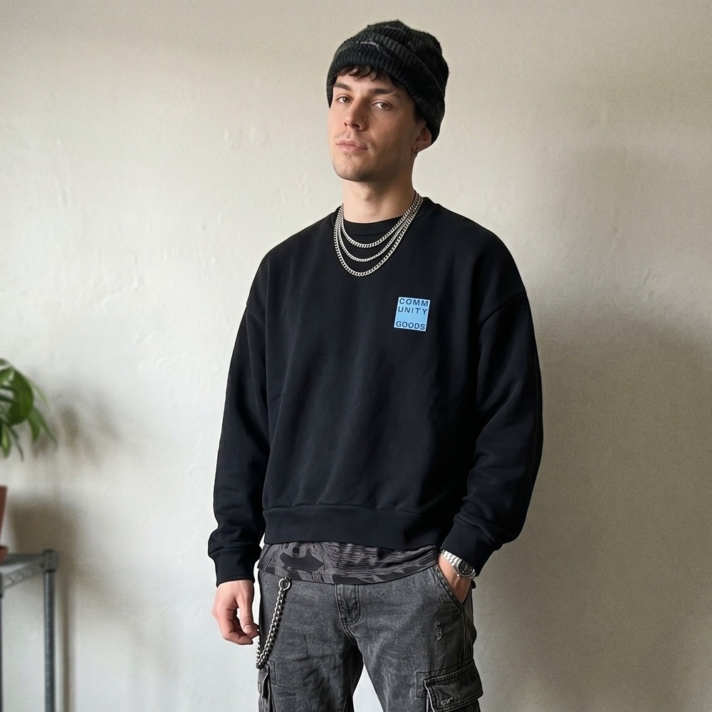 Sp5der Mens Sweatshirt Small Black Community Goods Graphic Oversized Streetwear